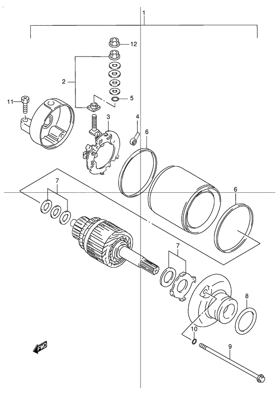 Starting motor