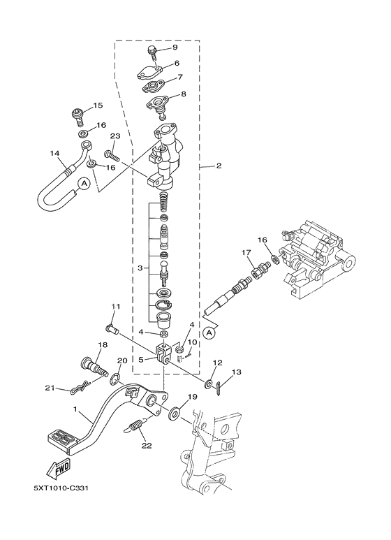 Rear master cylinder