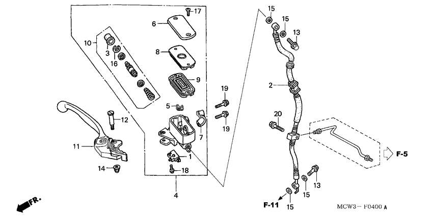 Fr. brake master cylinder              

                  VFR800