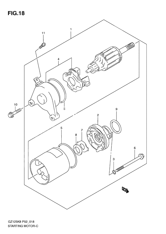 Starting motor