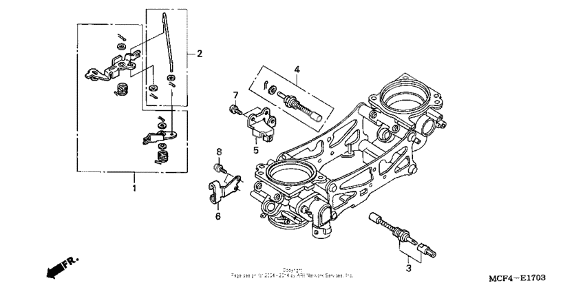 Throttle body (component parts) ('02-'05)