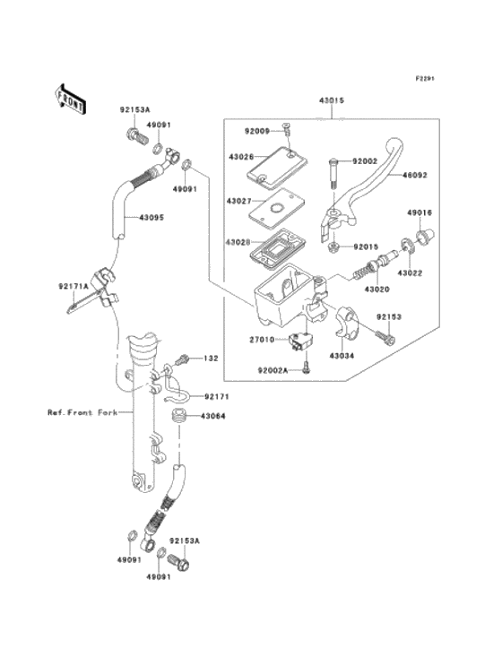 Front master cylinder