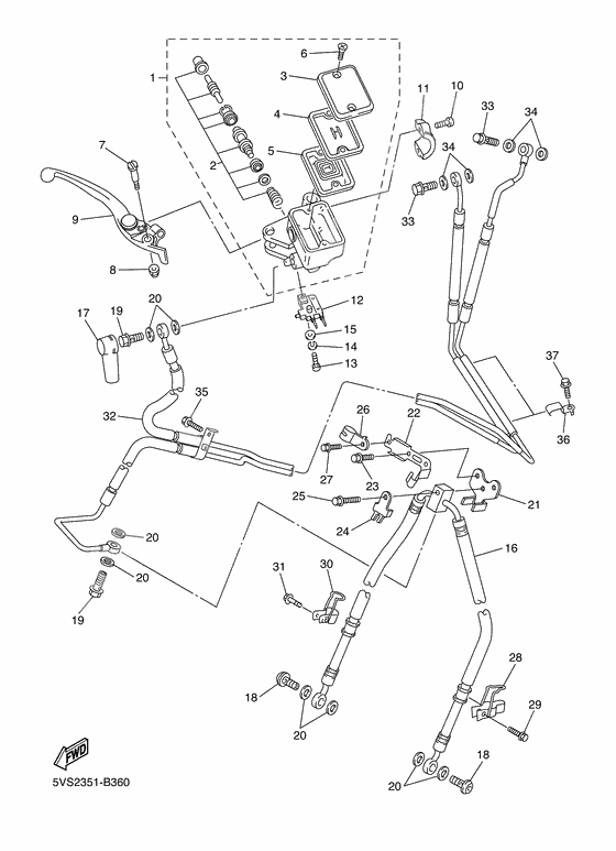 Front master cylinder