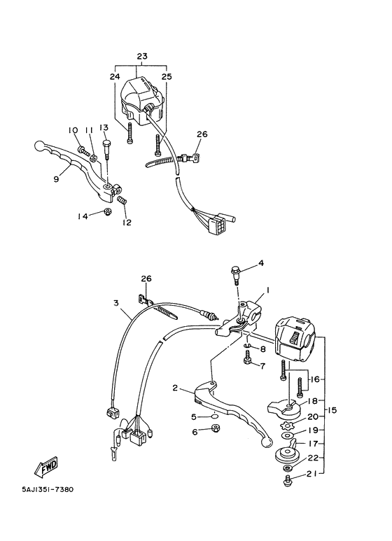 Handle switch. lever