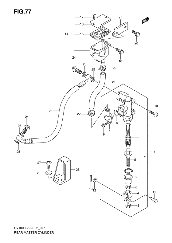 Rear master cylinder