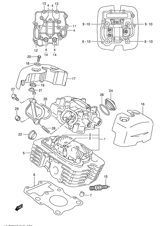 Cylinder head              

                  Rear