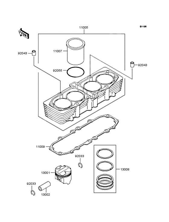 Cylinder/piston