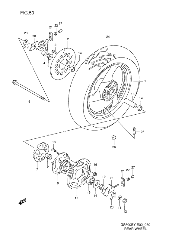 Rear wheel complete assy