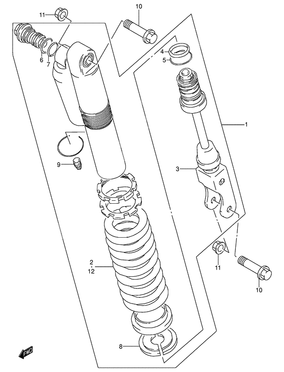 Rear shock absorber              

                  Type y