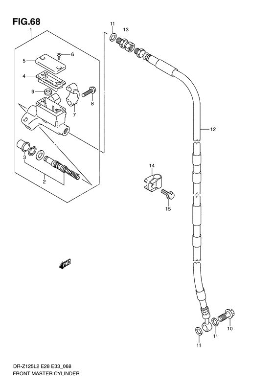 Front master cylinder              

                  Dr-z125ll2 e28