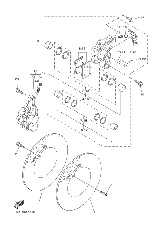 Front brake caliper