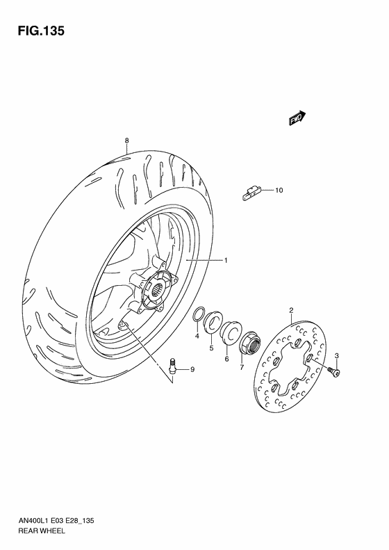 Rear wheel complete assy              

                  An400l1 e3