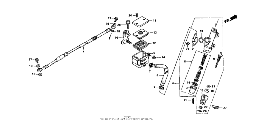 Rear brake master cylinder
