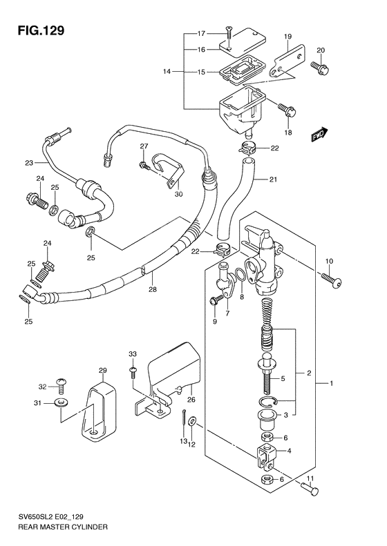 Rear master cylinder              

                  Sv650sal2 e24