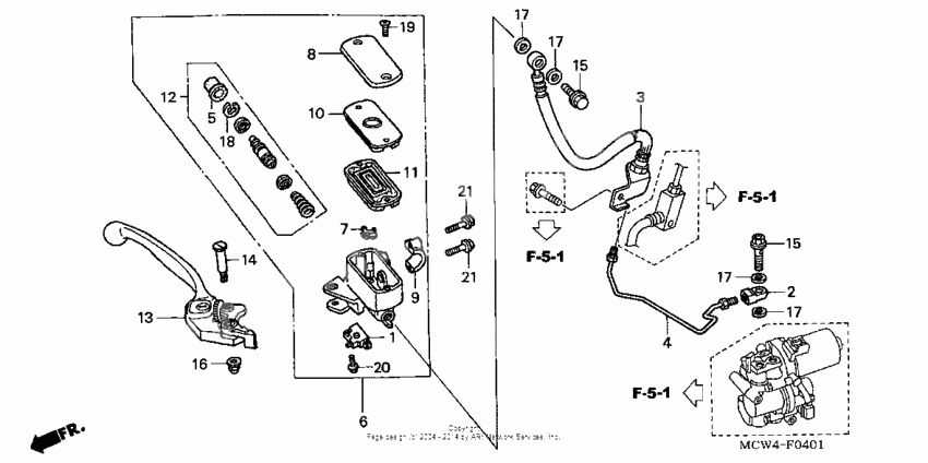 Front brake master cylinder (abs)