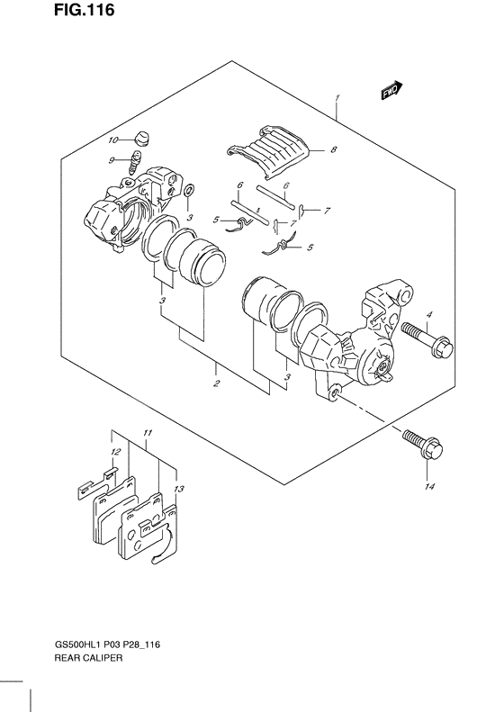 Rear caliper