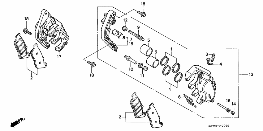 Front brake caliper              

                  CBR600FS/3F/T/3T/SET