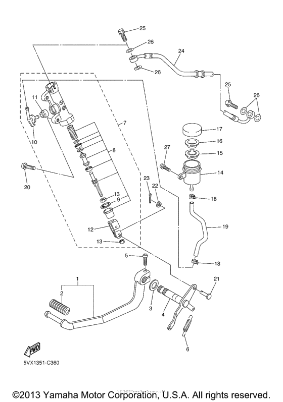 Rear master cylinder