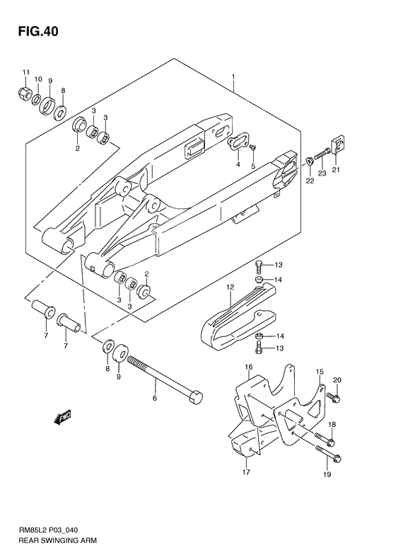 Rear swinging arm              

                  Rm85ll2 p03