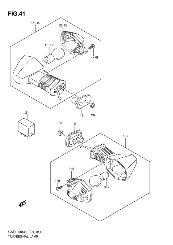 Turnsignal front & rear lamp