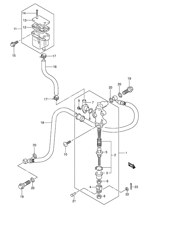 Rear master cylinder