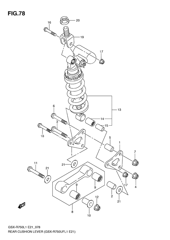 Rear cushion lever              

                  Gsx-r750ufl1 e21