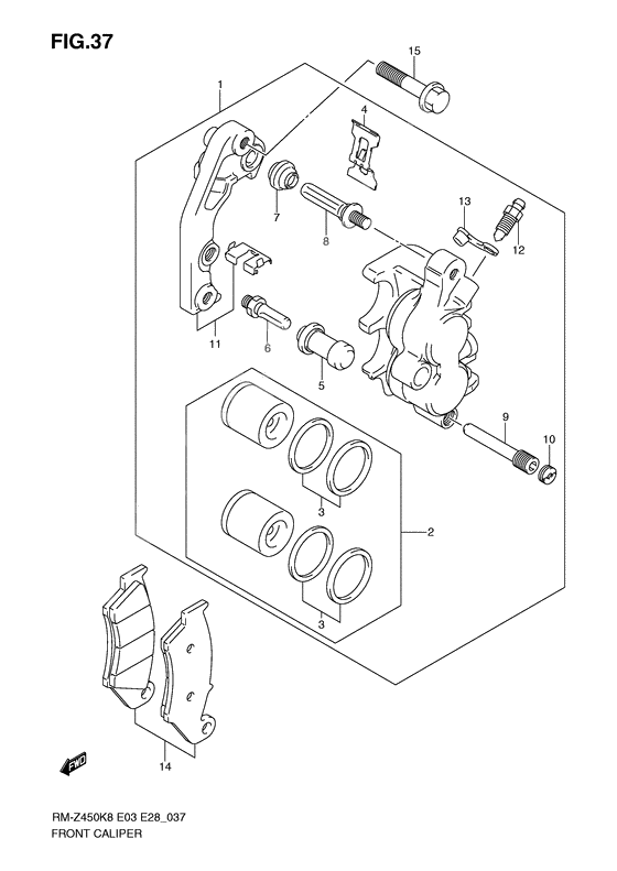 Front caliper              

                  Rm-z450k8/k9/l0