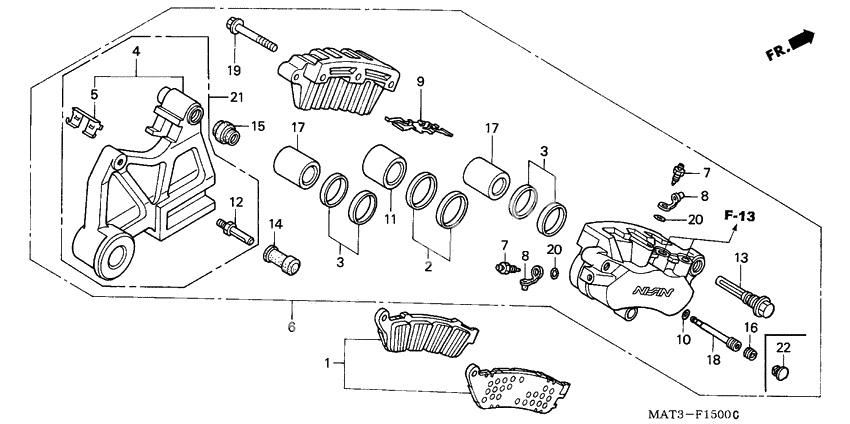 Rear brake caliper