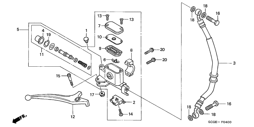 Fr. brake master cylinder