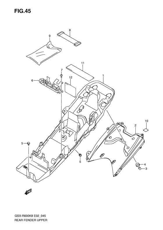 Rear fender upper