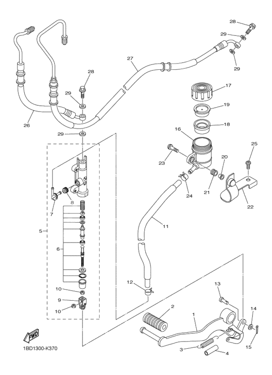 Rear master cylinder