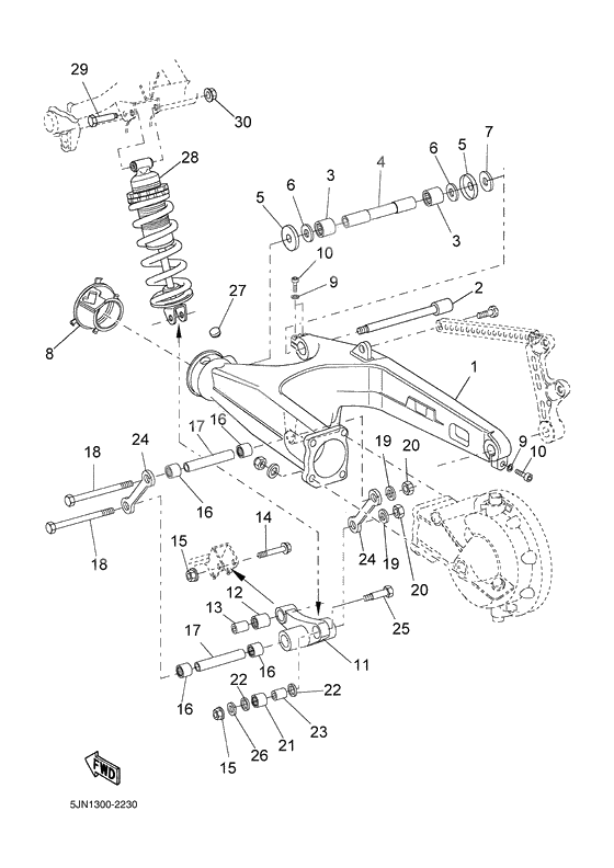 Rear arm suspension