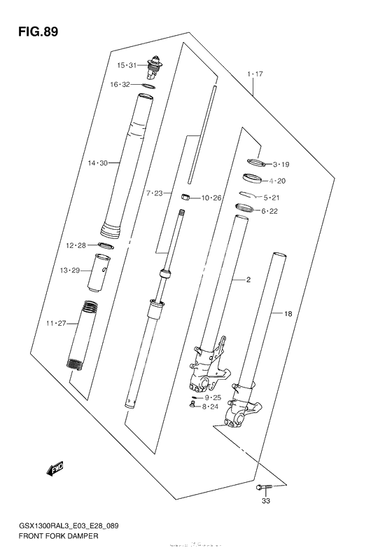 Вилка передней оси (Gsx1300Ral3 E33)