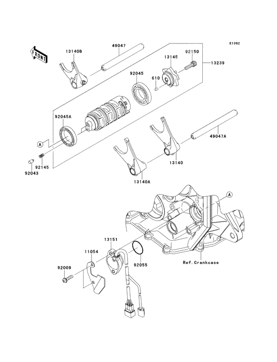 Gear change drum/shift fork(s)