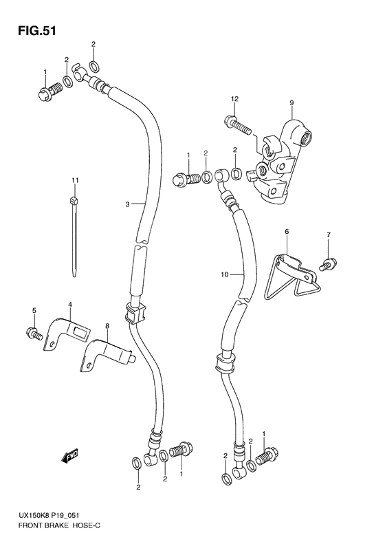 Front brake hose