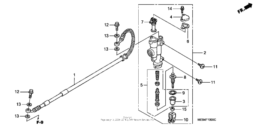 Rear brake master cylinder