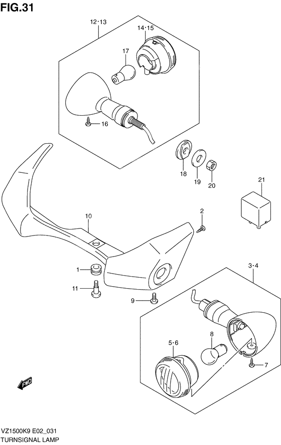 Turnsignal front & rear lamp