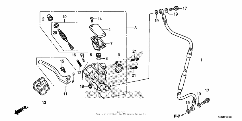 Front brake master cylinder