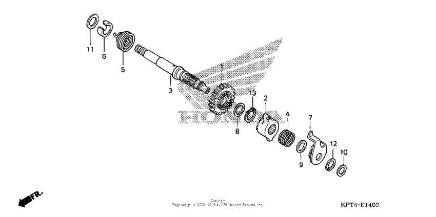 Kick starter spindle