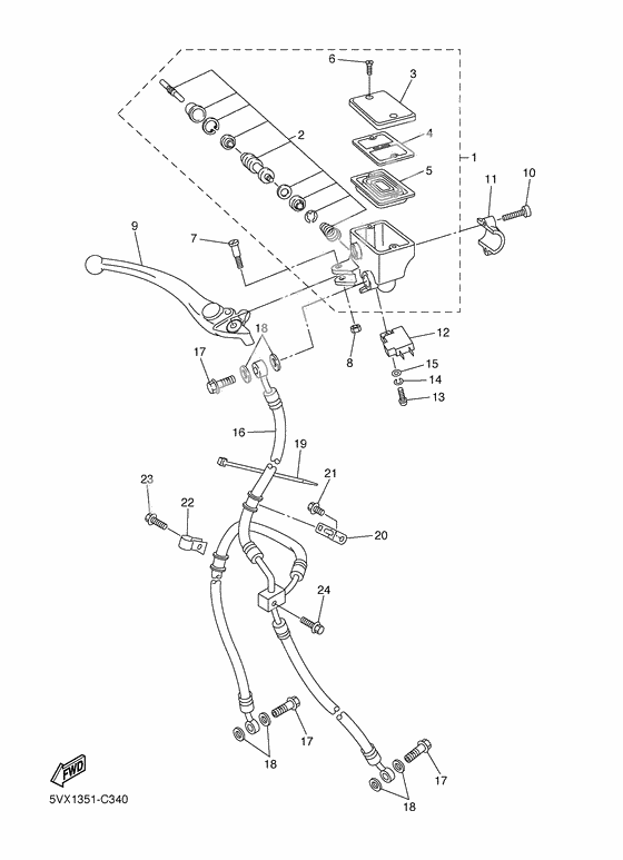 Front master cylinder