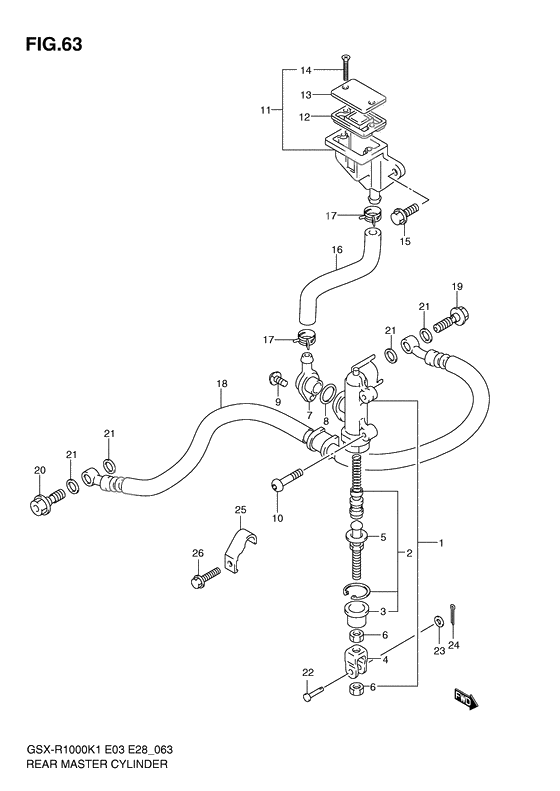 Rear master cylinder