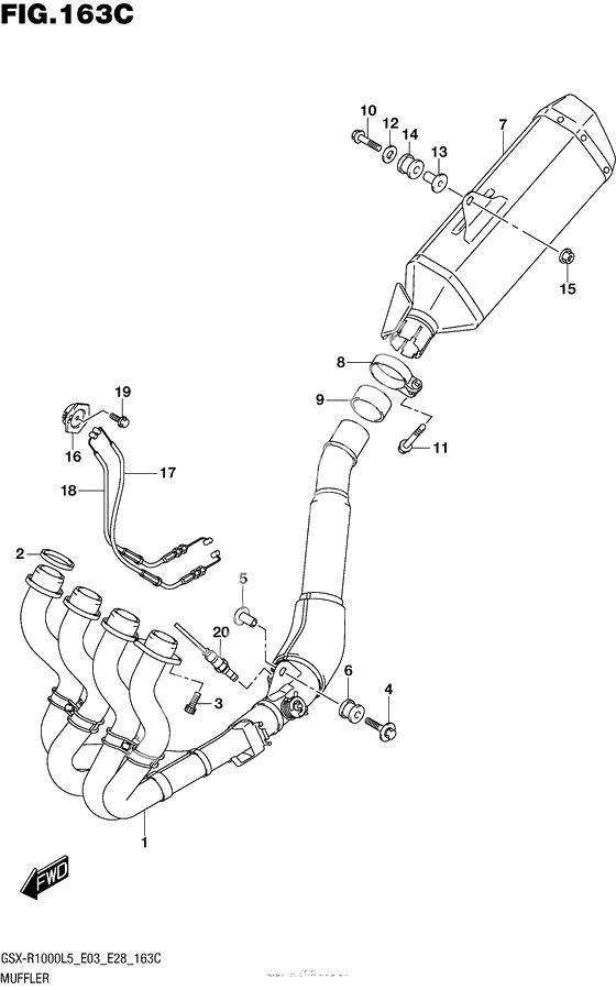 Выхлопная система (Gsx-R1000L5 E33)
