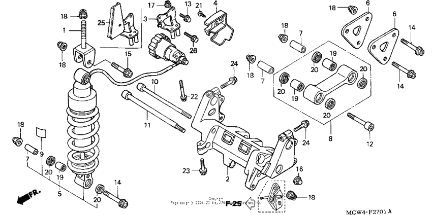 Rear shock absorber (abs)