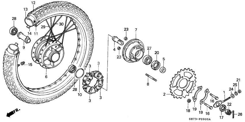 Rear wheel complete assy