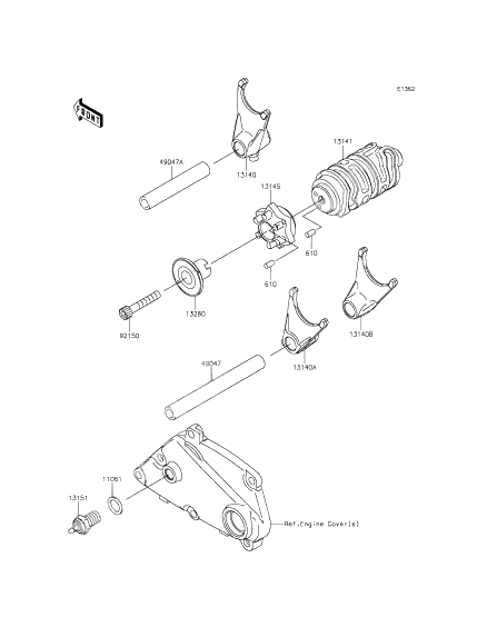 Gear Change Drum/Shift Fork(s)