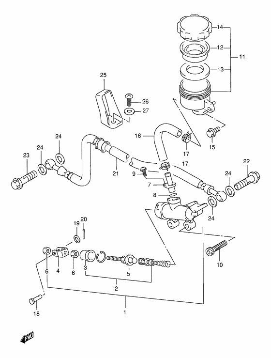 Rear master cylinder