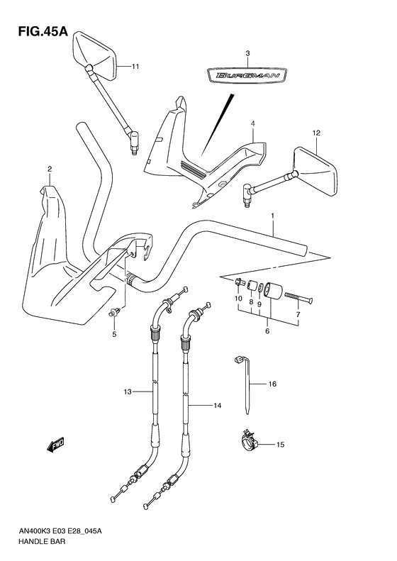 Handlebar              

                  Model k4, an400k5/k6