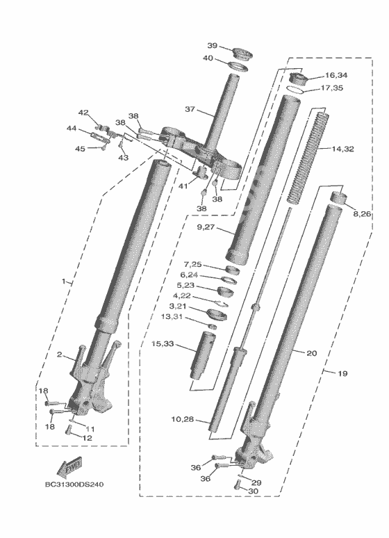 Вилка передней оси