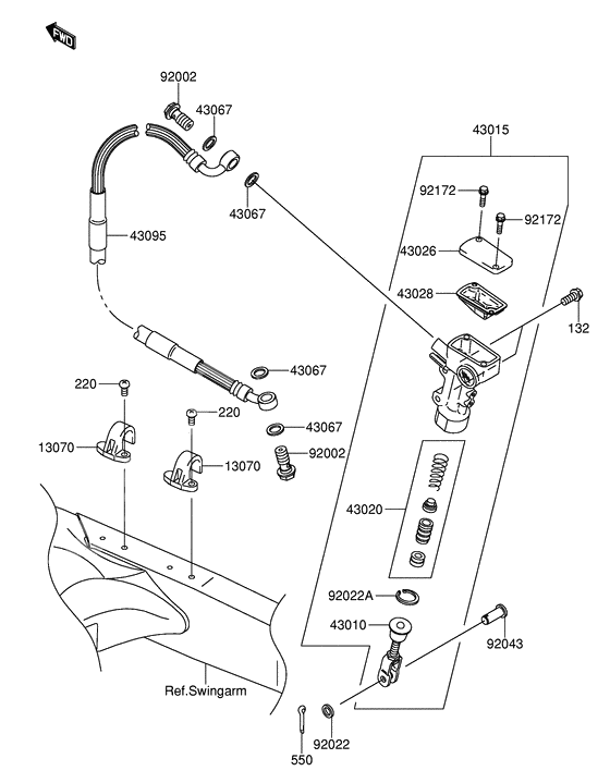 Rear master cylinder