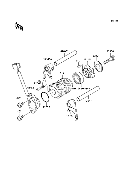 Gear change drum & forks
